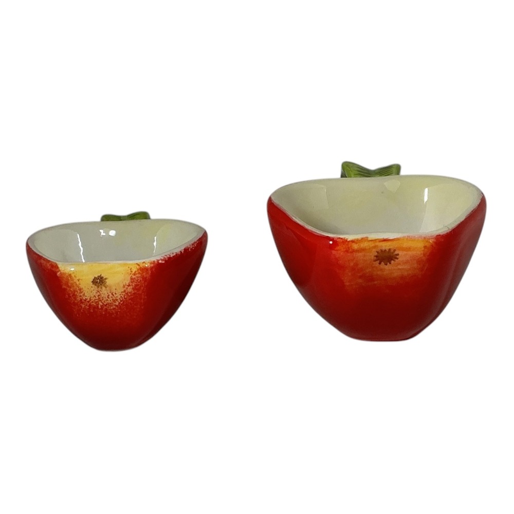 Red Apple Ceramic Measuring Cups Set of 4 Hanging Nesting Kitchen Decor - Picture 11 of 13